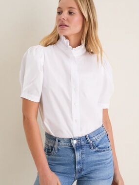 Tuckernuck Pomander Place Alicia Cotton & Modal Puff Sleeves Blouse